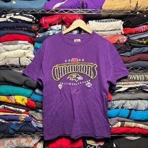 Vintage 2000 Baltimore Ravens AFC Champions T-Shirt Tultex Size Large